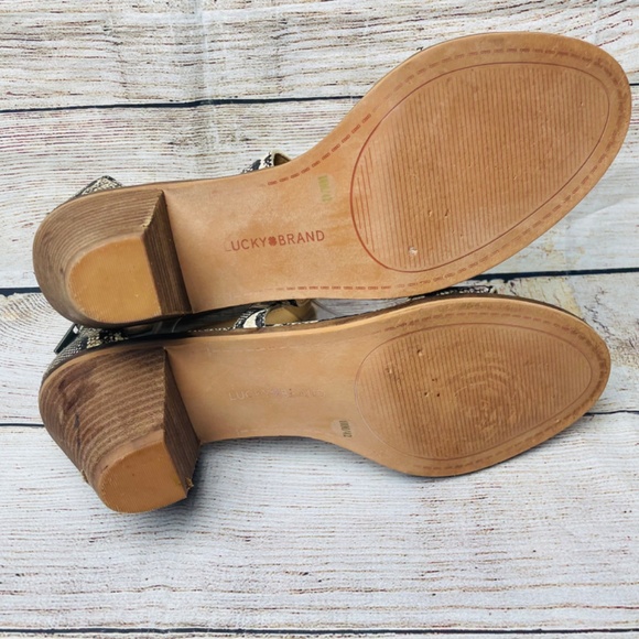 Lucky Brand Ressia Size 10M Women Leather Ankle Strap Heel Sandals - Picture 9 of 11